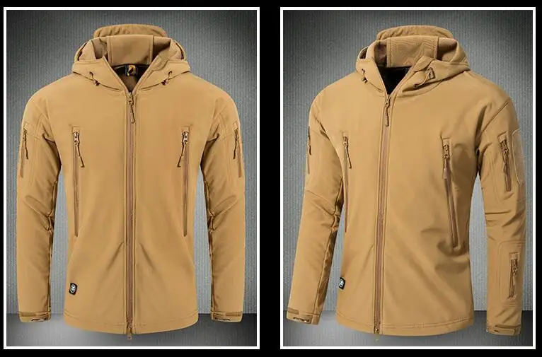 Тактическая куртка Мягкая оболочка флисовая подкладка Водоотталкивающее пальто ветрозащитная Верхняя одежда Куртка