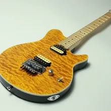 Китайская гитара Eddie Van Halen Wolf Music Man Ernie Axis yellow Burst Flame Maple Top электрогитара