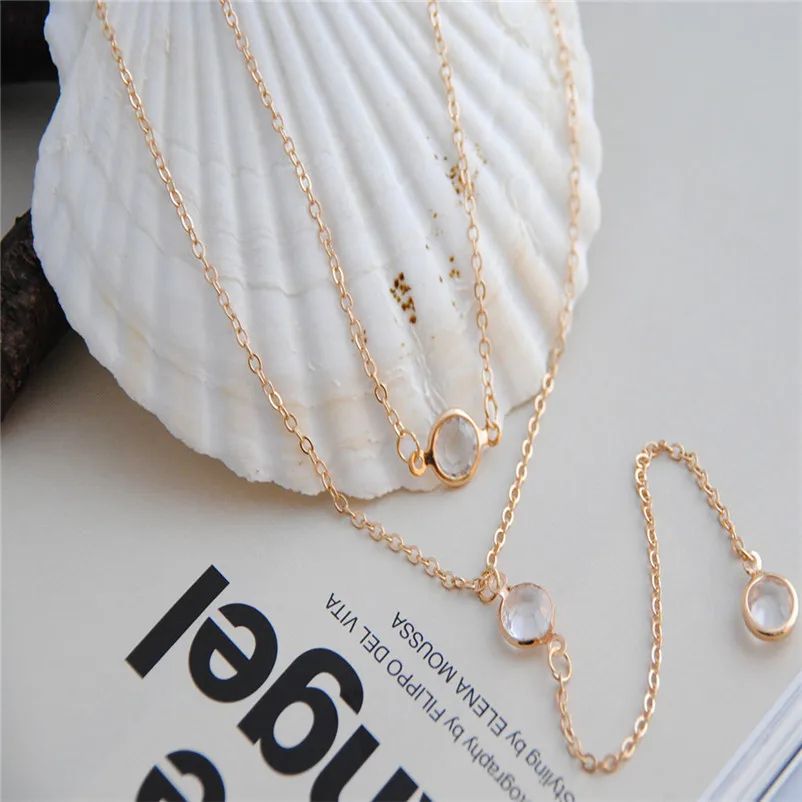 Fashion Necklace chain for women Women Multilayer Alloy Pendant Necklace Chain Jewelry collares mujer Collier ras de cou A15#N (2)