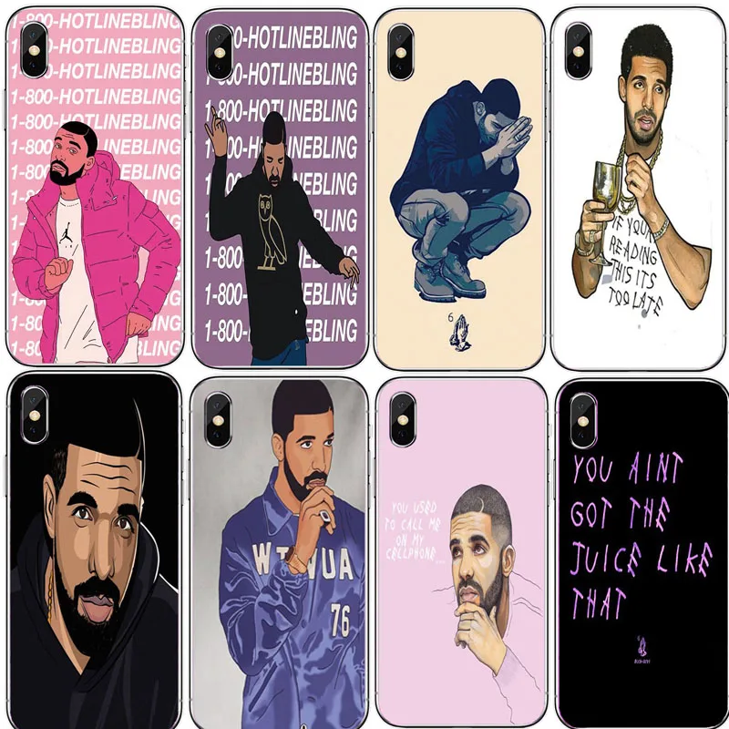 Cute Sexy Drake One Dance 6 God 1 800 Hotline Bling Hard PC Phone Fundas Coque For iPhone 7 7Plus 6S 6Plus 8 8PLUS X | Мобильные