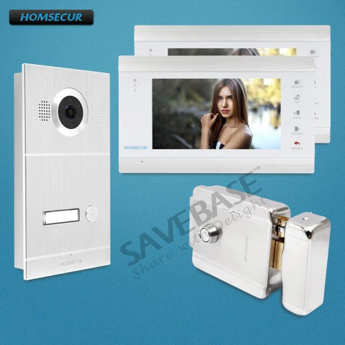 

HOMSECUR 7" Video&Audio Home Intercom Electric Lock with Keys Included