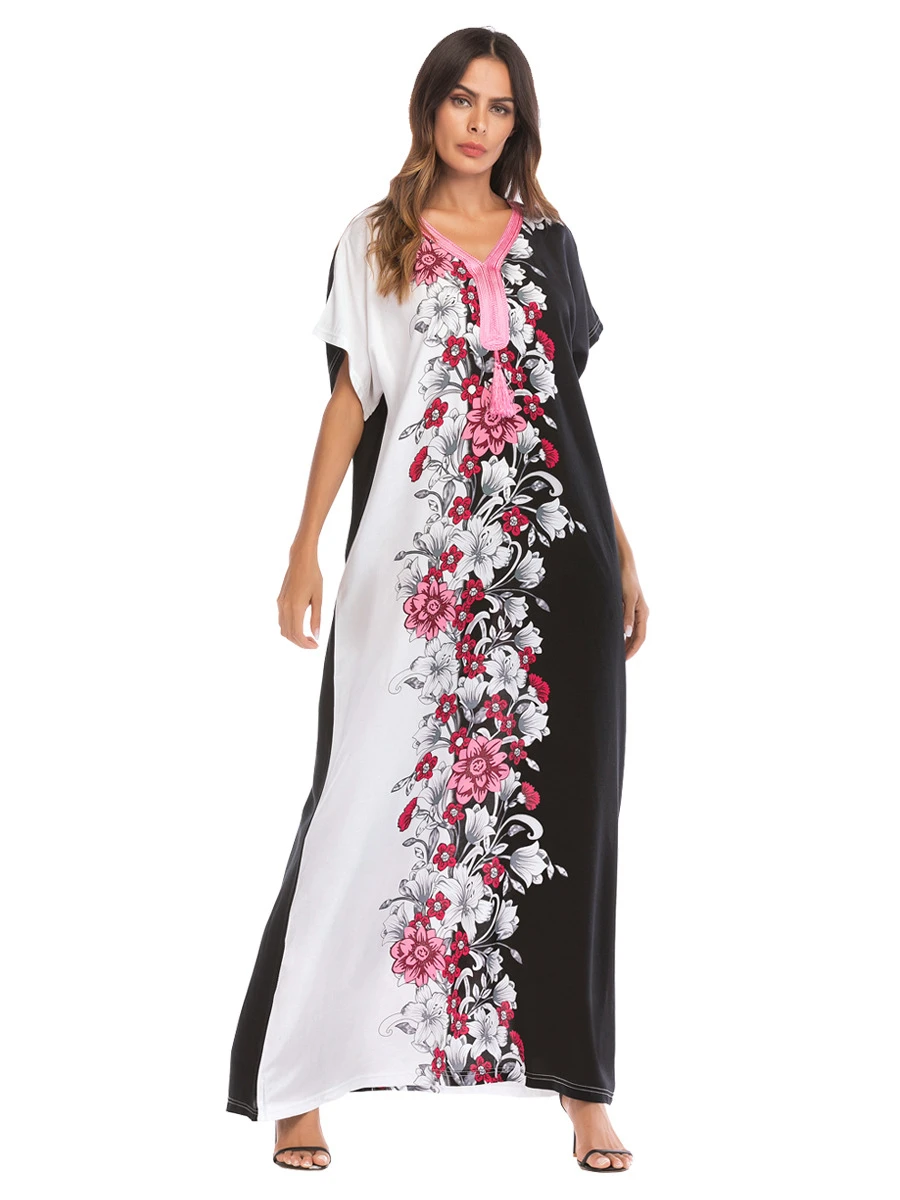 GuyuEra Новое Африканское платье для женщин Европейское и американское Вышитое Платье с принтом платье средней Восточной Арабской свободной