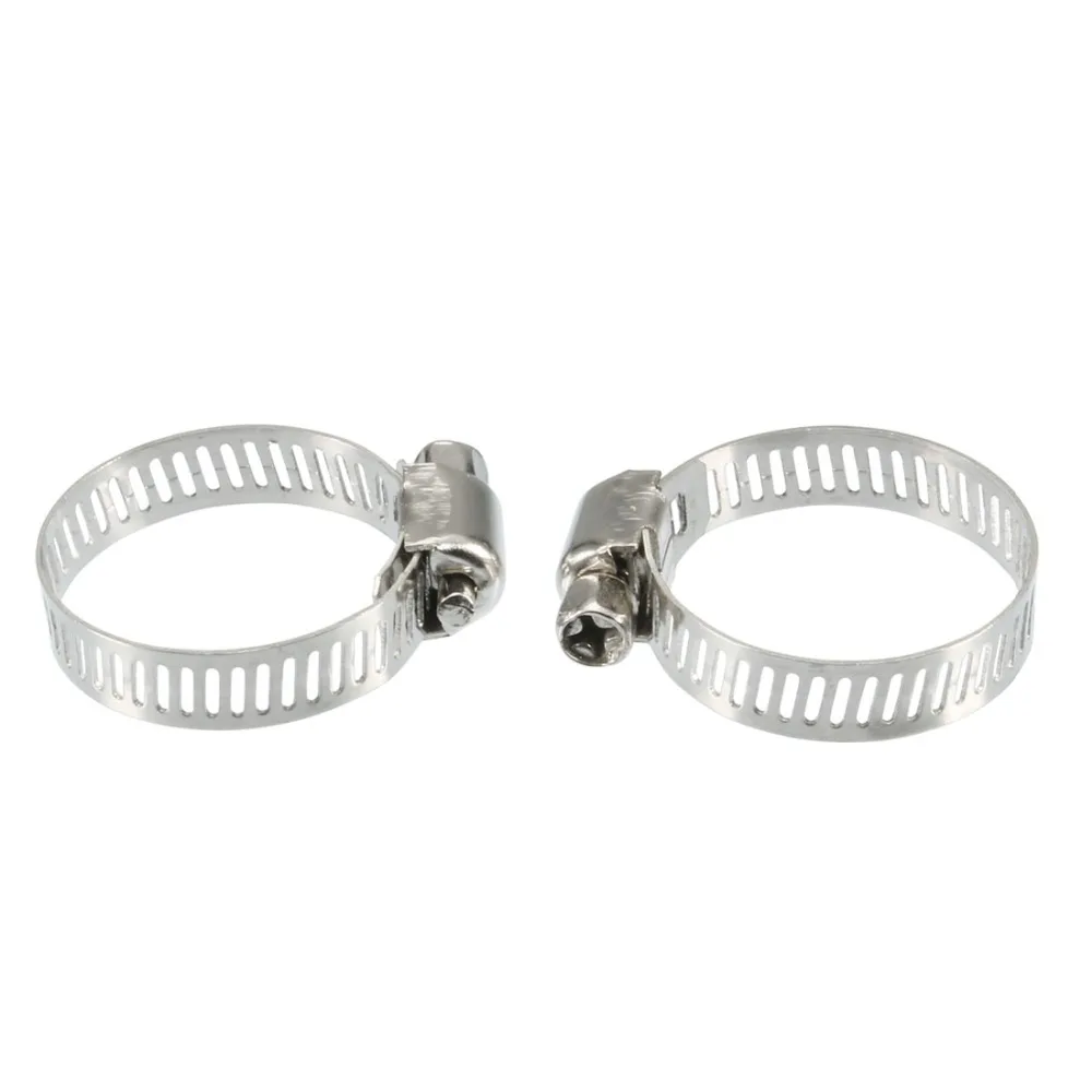 UXCELL 2pcs Stainless Steel Cable Tight Hose Pipe Clamp Silver Tone