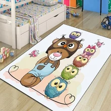 Else/синий, зеленый, розовый, совы, забавные медведи, животные, для мальчиков, 3d принт, Нескользящие, микрофибра, для детской комнаты, декоративный коврик, детский коврик