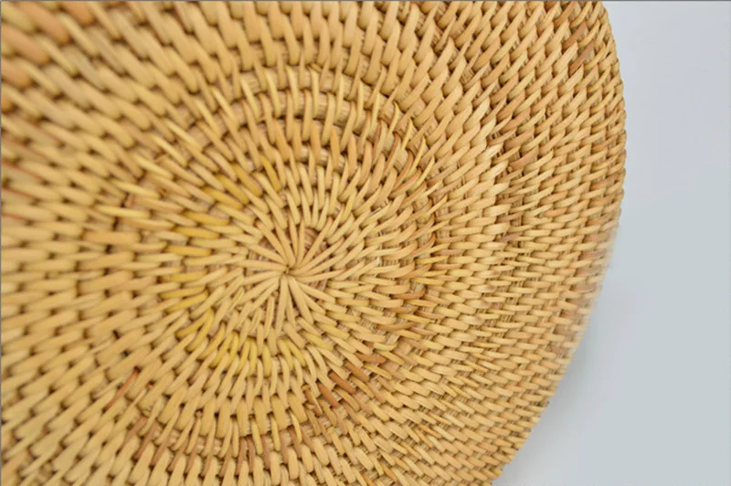 Women Straw Bag Circle Summer Female Beach Bag Porcelain Design Travel Lady Handbag Rattan Tote Knitted Hand Bag Handmade SS3014 (6)