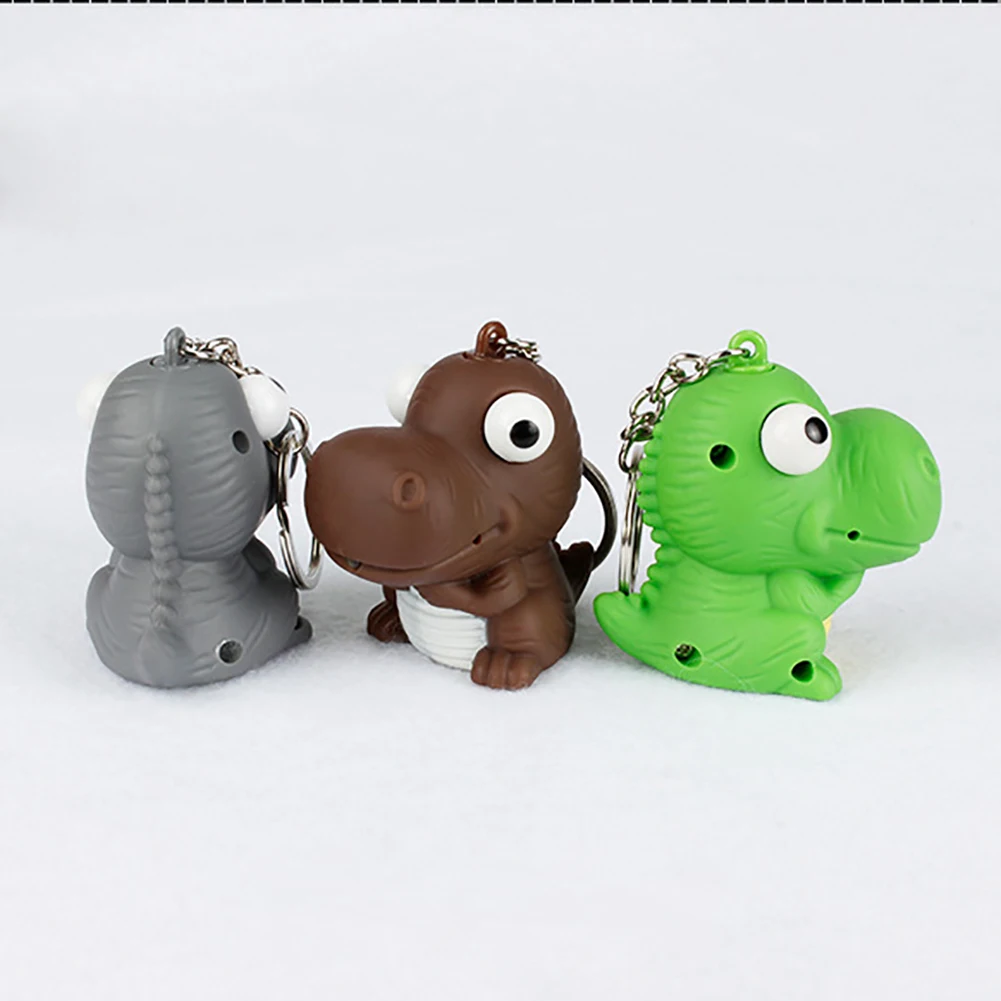 Cute Dinosaur Cell Phone Car Keychain Pendant Handbag Light Decor Gift Portable Souvenir Key Chain 3*AG10 Batteries | Украшения и