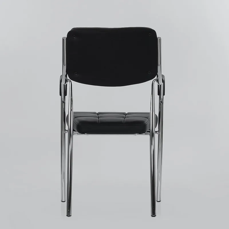 95453 Barneo K-11 Office Chair for visitor Barneo Black eco-leather chrome legs Chair popular model free shipping in Russia