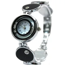 Черные эмалированные часы с белым циферблатом женские часы-браслет YAQIN Кристальные женские часы