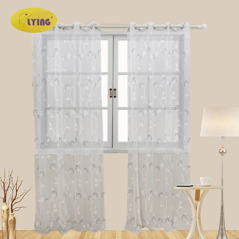 

Flying Flower Tulle Curtain Blinds Embroidered Sheer Curtains for Kitchen Living Room Bedroom Panel Perspective