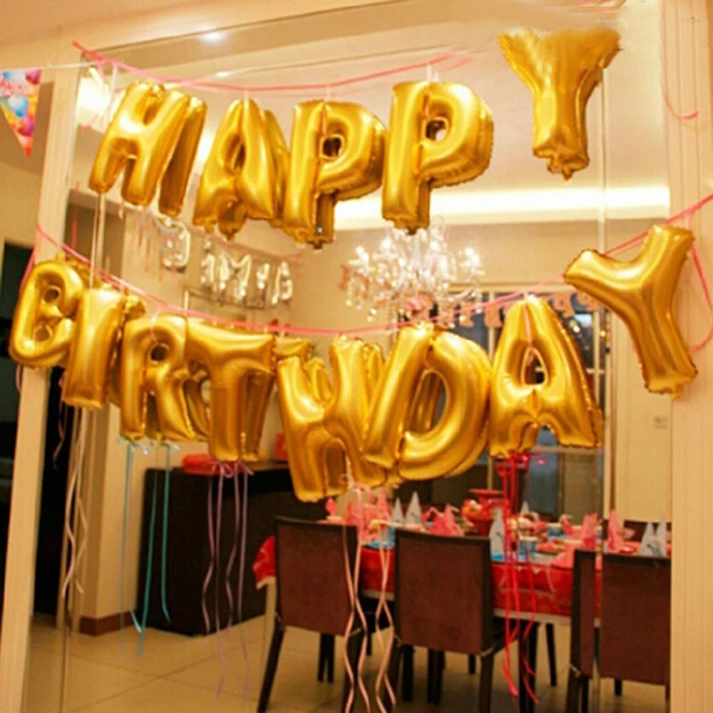 

16 inch gold and silver letters foil balloons kids toy birthday new year party wedding decoration balloon