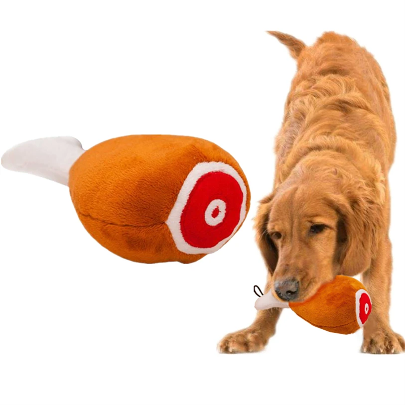 Cute Plush Chicken Leg Pet Squeak Toys Sound Play Dog Toys For Small