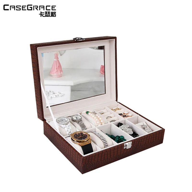 Casegrace прямоугольник аппаратной женские часы ящики для хранения Искусственная