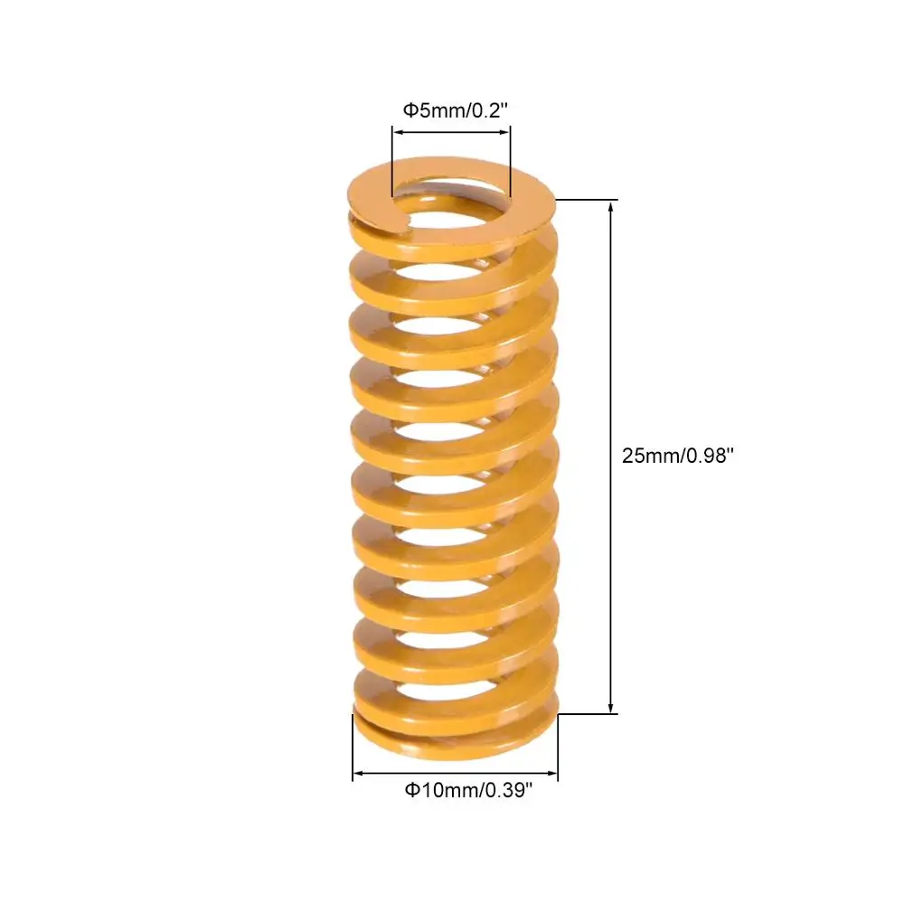 UXCELL 10 шт. катушка из нержавеющей стали расширенная Сжатые пружины спиральная штамповка для легких нагрузок пресс-форма штамповка желтый
