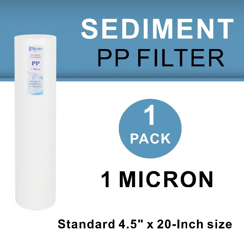 

20-INCH BIG BLUE WHOLE HOUSE SEDIMENT WATER FILTER 4.5" Dia. x 20" Polypropylene Spun Replacement Filters 1 Micron