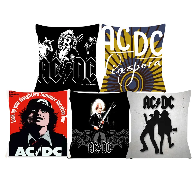 

ACDC Rock Band Cushion Cover Decorative Pillowcase Chair Seat Square Car Pillow Cover sofa cushions Home Living Textile SJ54