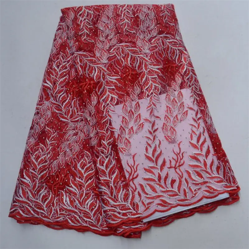 

African Lace Fabric French Lace Nigerian Lace High Quality French Net Lace 2018 Red Color Tulle Fabric 30