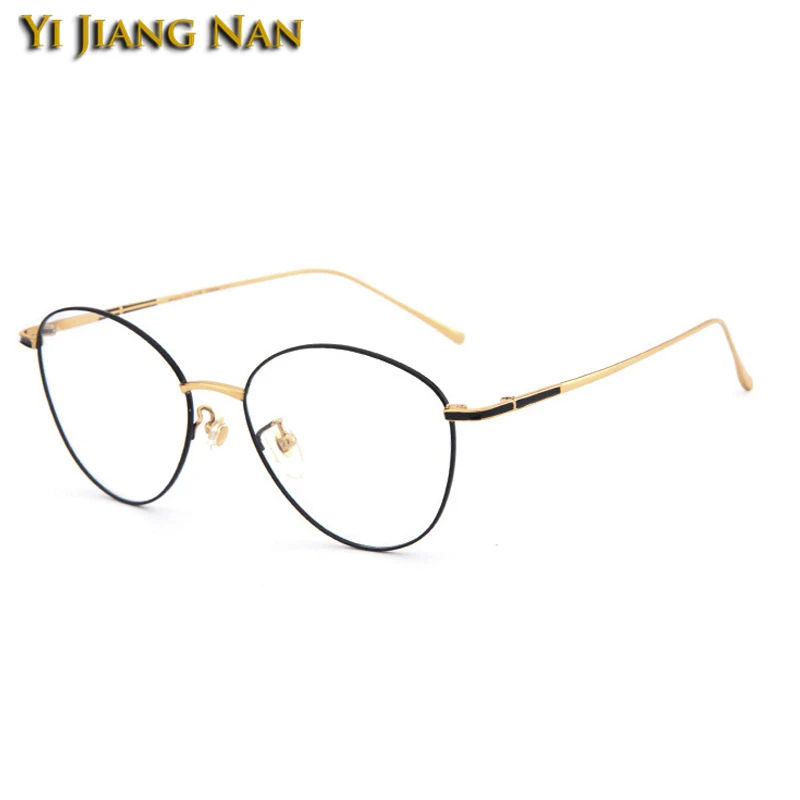 Frauen Große black Black Gold Gläser demo Top Nan Männer Gold Optische Brillen Bright Titan Vintage Retro Rahmen Qualität Kreis Yi With brown Rezept Jiang qTx7USn4t