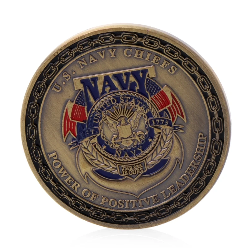 

Gold Plated U.S. Navy Chiefs Commemorative Challenge Coin Physical Collection