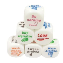 1 Pieces Housework Dice Funny Party Housework English Dice Games Pub Fun Die font b Toy