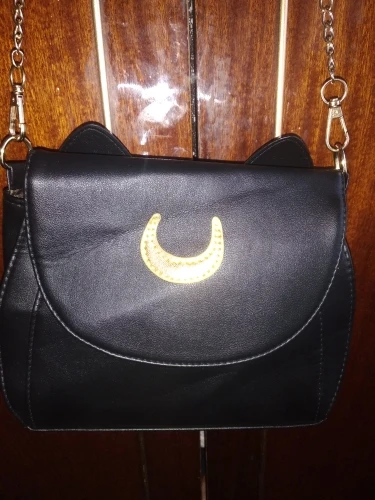 SWDF Summer Sailor Moon Ladies Handbag Black Luna Cat Shape Chain Shoulder Bag PU Leather Women Messenger Crossbody Small Bag photo review