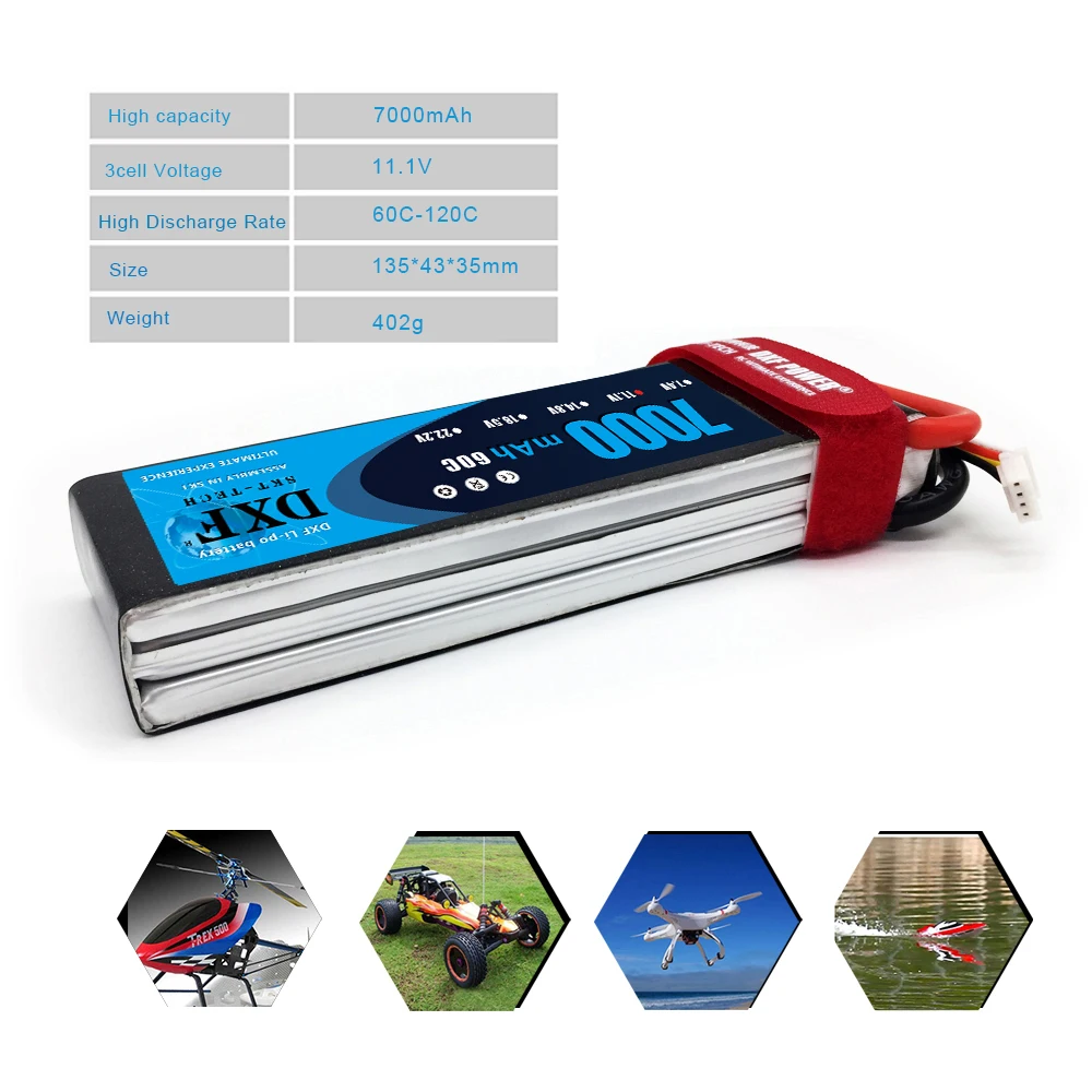 t para Traxxas 2 Pcs Dxf 3 2 s s 60c 4s 7.4 v 11.1 v 14.8 v 7000 Mah Bateria Lipo rc Peças Hard Case e deans Trx4 Carros Buggy Avião Barco 9 7000 mah 60c lipo bateria peças rc