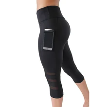 Для женщин леггинсы для спорта, фитнеса сетчатые шорты с карманом супер тянущиеся штаны бесшовное для тренировки дышащие шорты колготки FZ005