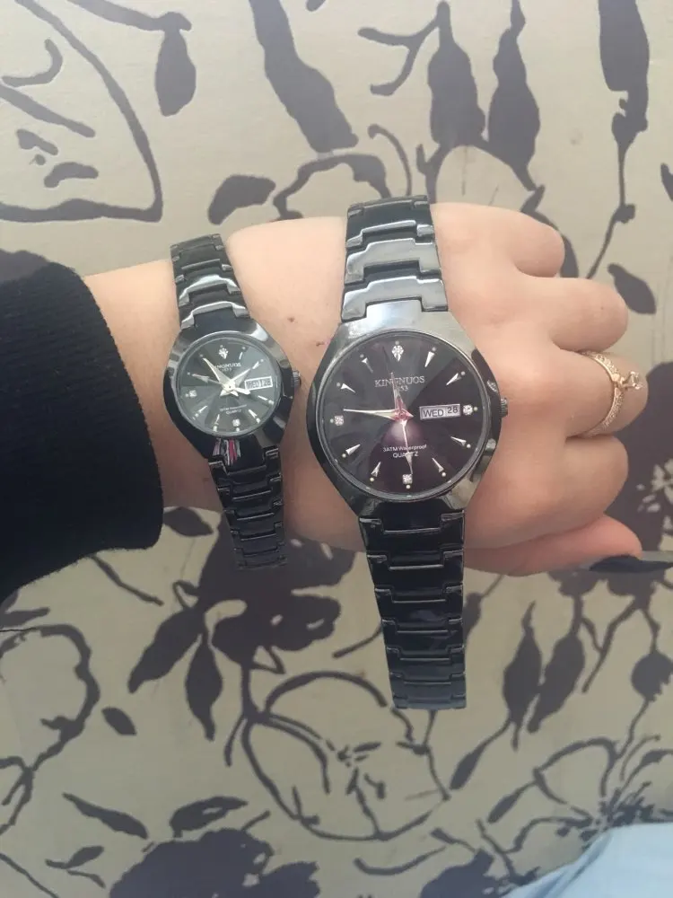 Kingnous Lovers Wrist Watches for Couple with Date & Time