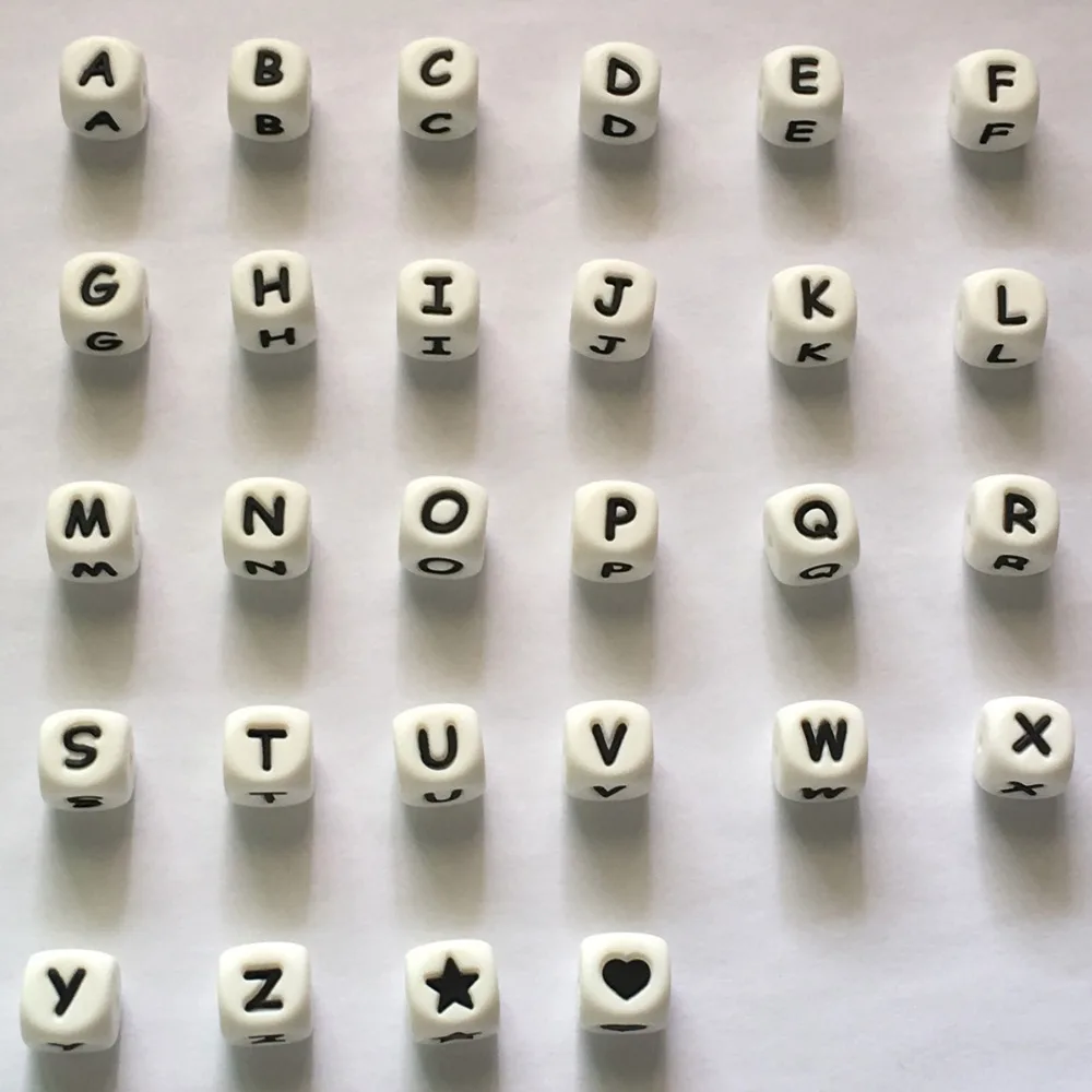 alphabet silicone letter beads