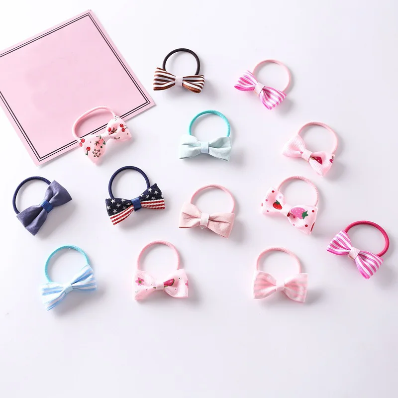 

ideacherry Brand Candy Color Bow Tie Hair Kids Circle Baby Head Rope Princess Headdress Hair Ornaments Hair Accessories 10PCS