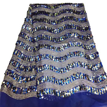 

African lace fabric with sequins 2018 latest sequin fabric high quality tulle sequins lace fabric for evening A1084-1