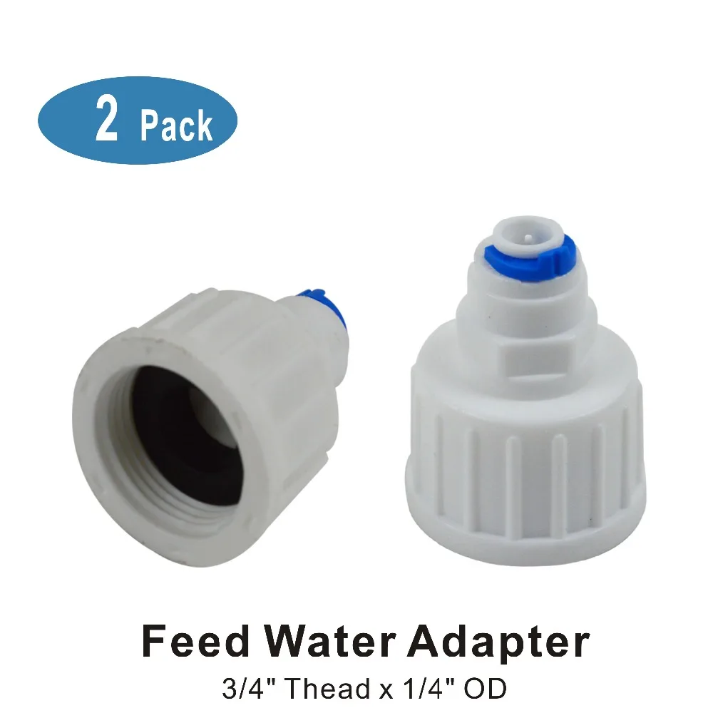 

Feed Water Connection Fitting 3/4" bsp to 1/4" Pushfit Connector for Fridge Freezer water filter plumbing or water systems