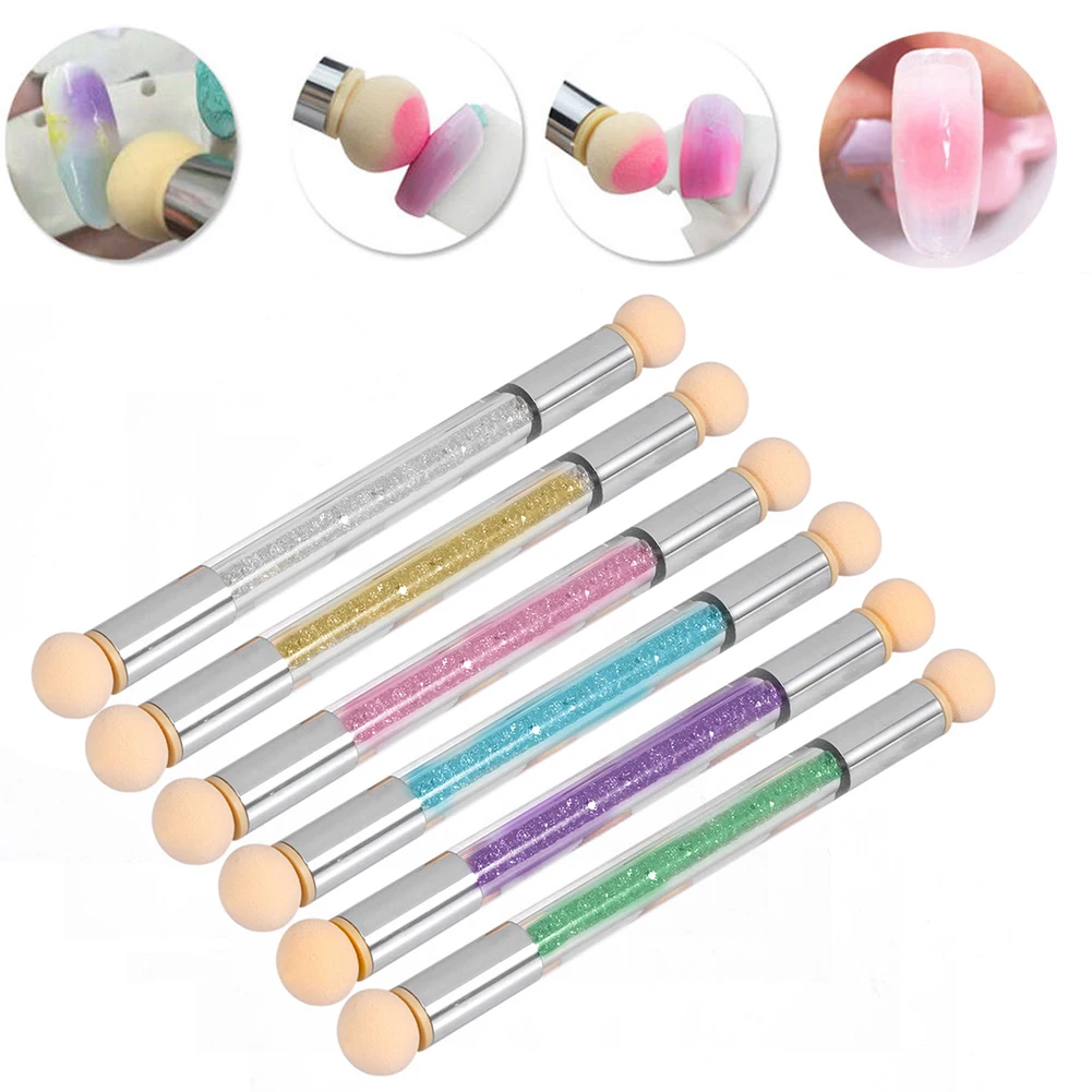 

Dual-ended UV Gel Painting Nail Gradient Brush Art Sponge Puff Pen Manicure Tool