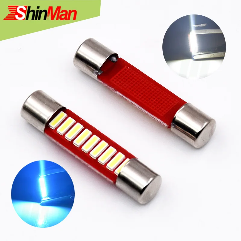

ShinMan 4x White Ice blue Festoon C5W T6 LED Light For Car Make-up mirror light Sun visor lamp light Reading Light Dome Light