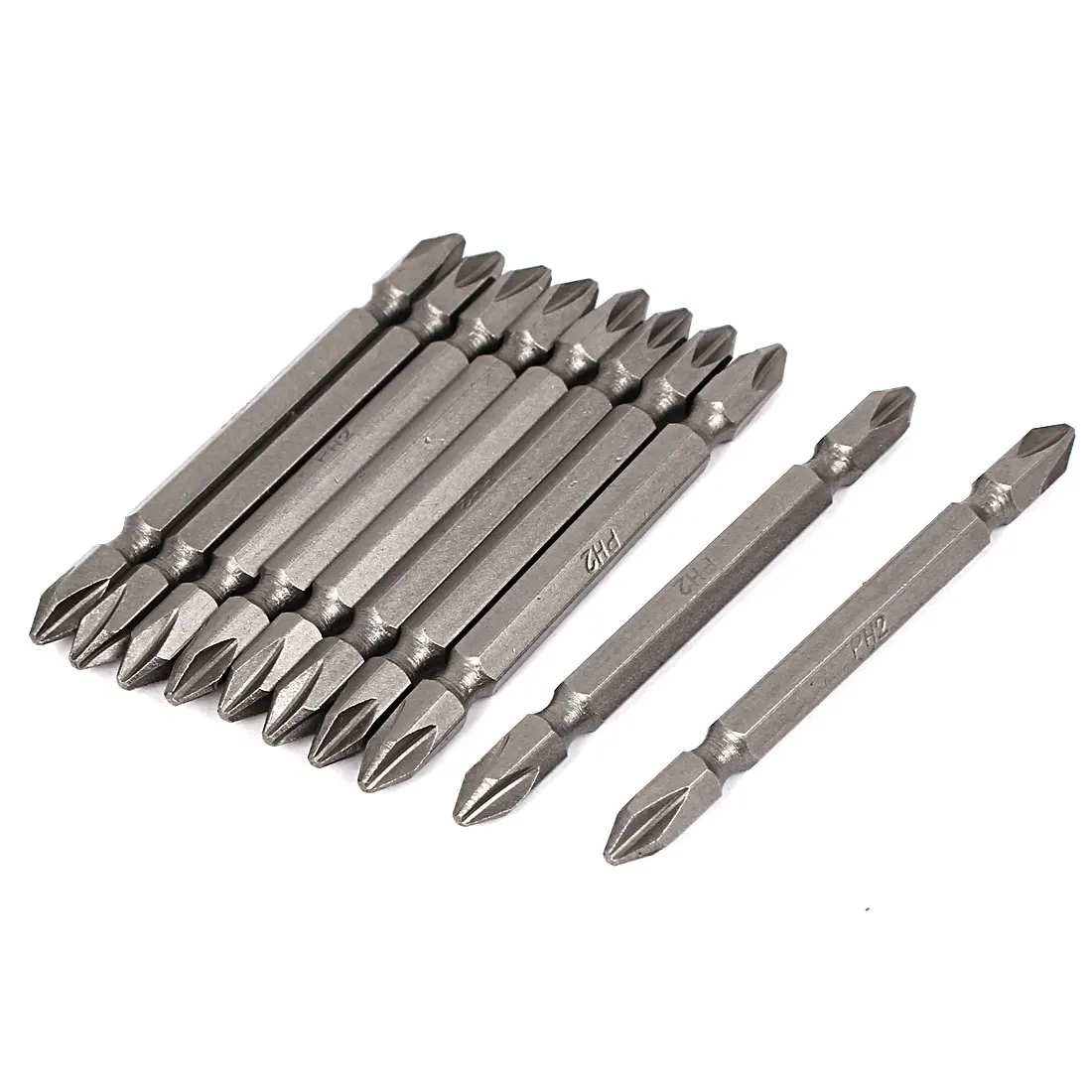 UXCELL 10Pcs Ph2 Double End Metal Phillips Screwdriver Bit