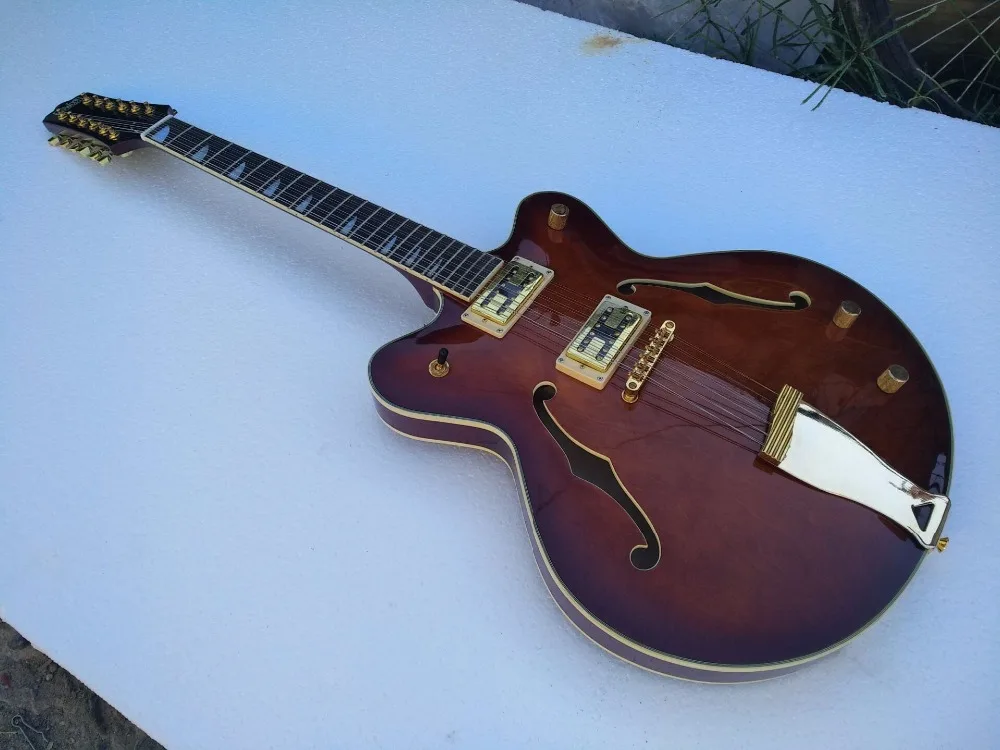 

free shipping Eastwood jazz guitar 12 strings Electric Guitar 12 string double cutaway 335 guitar