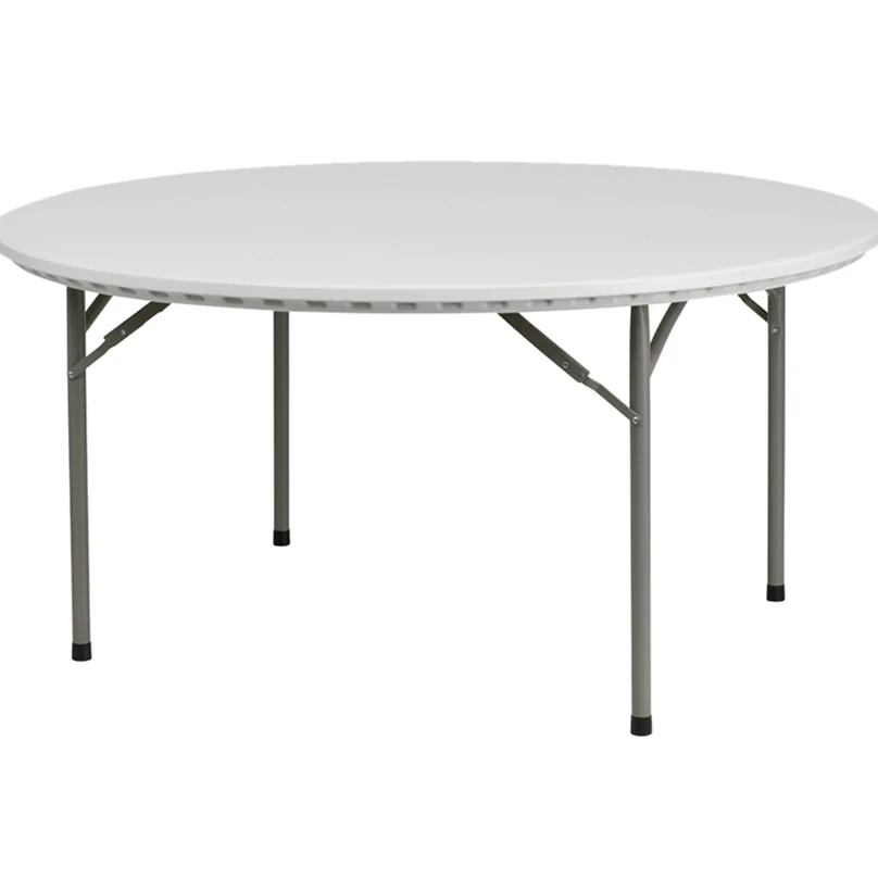 Offex 60 Round Granite White Plastic Folding Table OF RB 60R GG