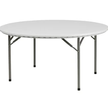 Offex 60 Round Granite White Plastic Folding Table OF RB 60R GG
