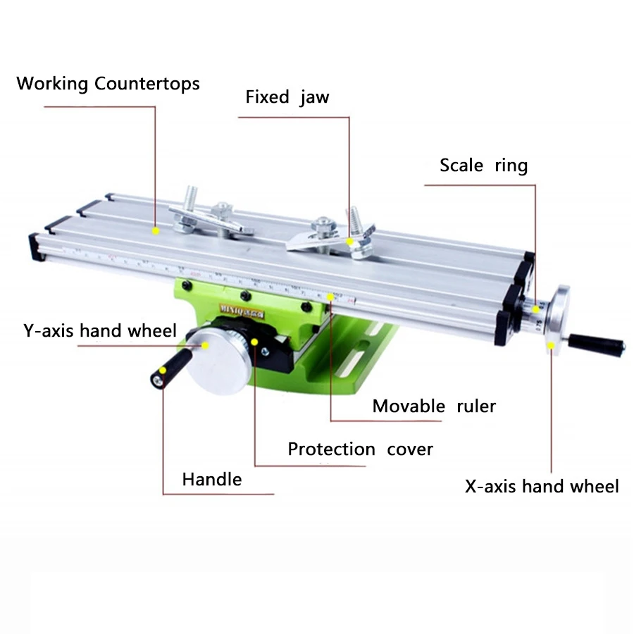 DIY Multi-function Milling Machine Mini Lathe with Cross Sliding Table 310*90mm