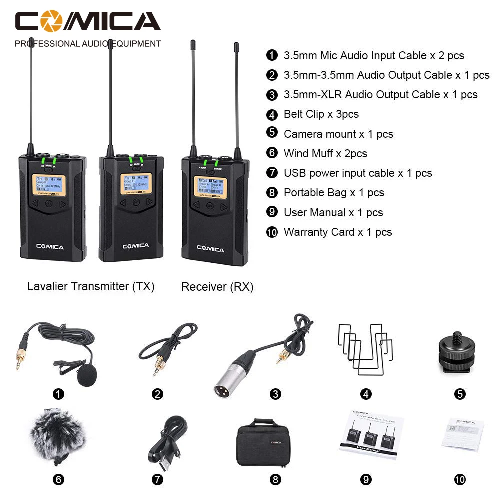 Wireless Lavalier Microphone SystemComica WM100