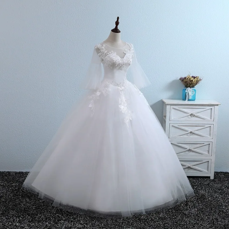 Шифоновая Noiva Casamento с длинным рукавом на шнуровке сзади 2019 новый дизайн
