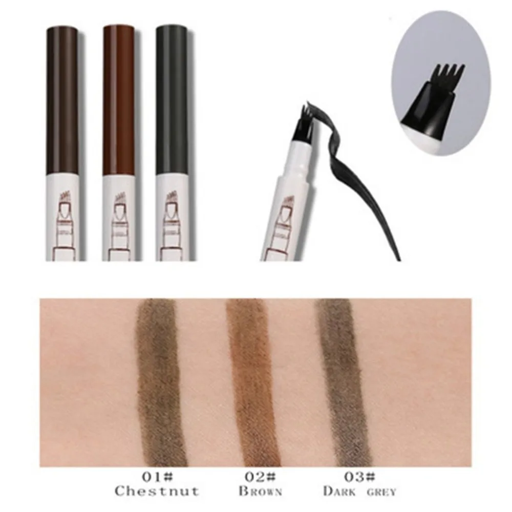 

Ultra-thin Four Lines Eyebrow Pencil Waterproof Sweatproof Long Lasting Easy To Wear Natural Beauty Eye Makeup Cosmetic Tool