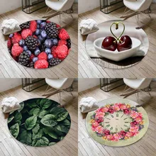 Свежие фрукты Geen листья цветы 3d нескользящие микрофибры круглые ковры для гостиной кухни спальни ванной комнаты