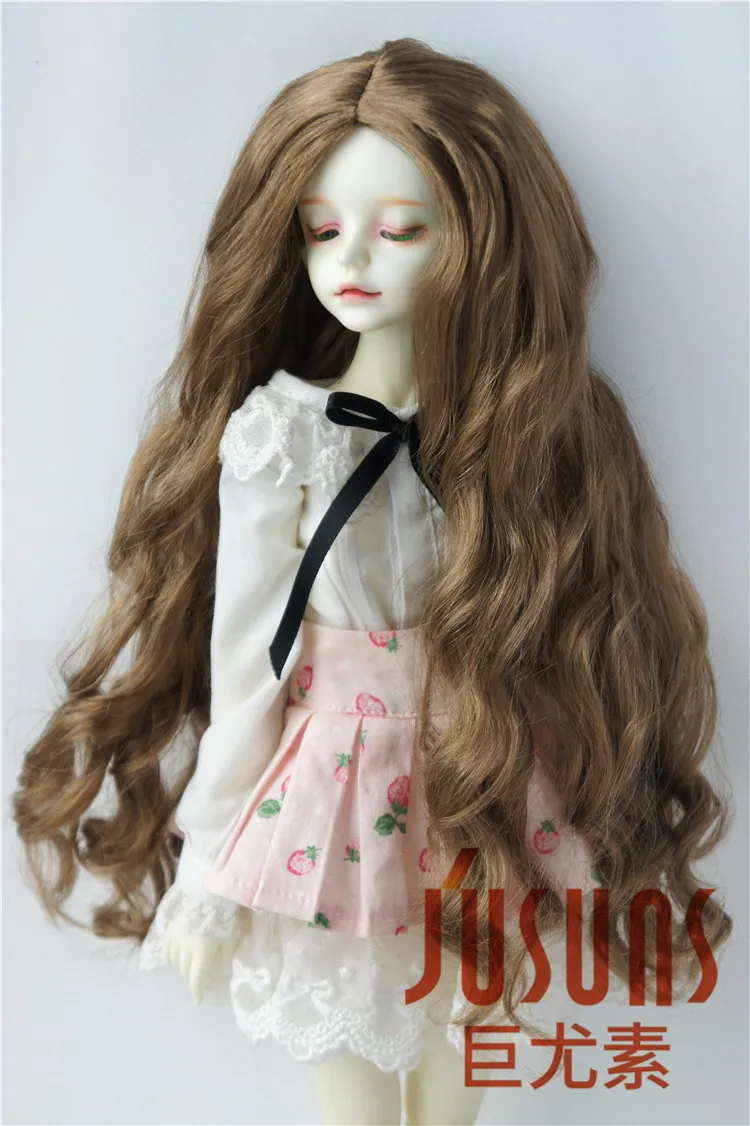 JD435 1/4 1/3 Pretty long BJD синтетический, мохеровый, для куклы парики в размере 7-8 дюймов 8-9 дюймов 9-10 дюймов и 11-12inh куклы аксессуары - Цвет: 7-8inch Brown SM916
