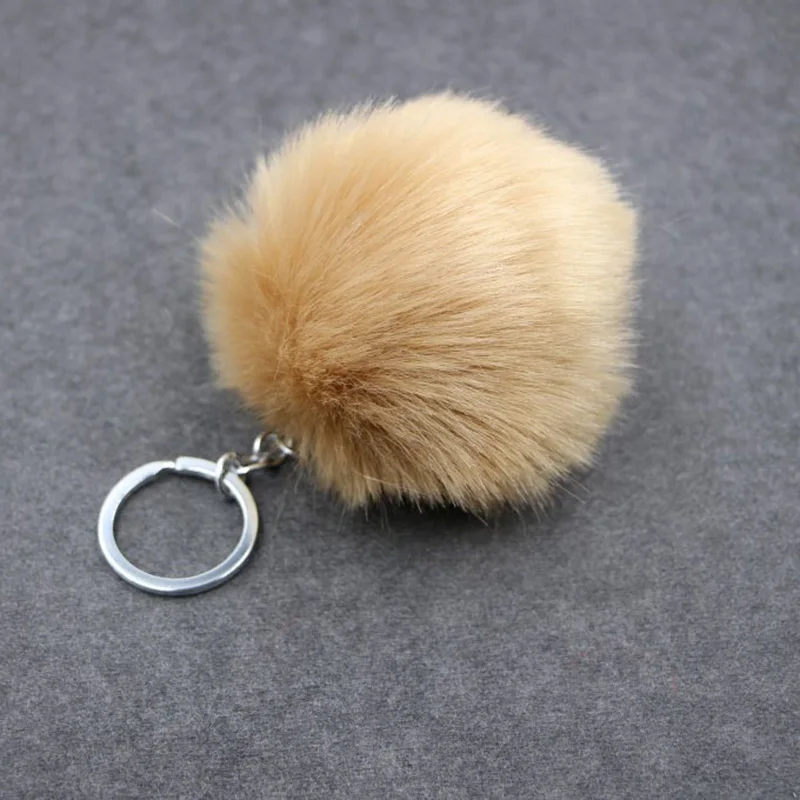 Handmade Fluffy Pom Pom Balls Keychain For Women Bag Rabbit Fur Key Chains Chaveiro Sleutelhanger Pompom Keyrings Llavero Pompon