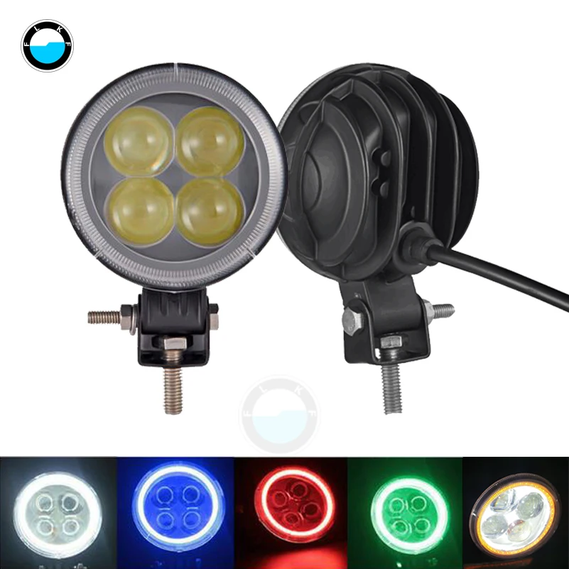 

2pcs 4D Spot lens Led work light Car 4x4 truck ATV SUV offroad driving fog light e-bike Motorcycle headlights LED Strobe light