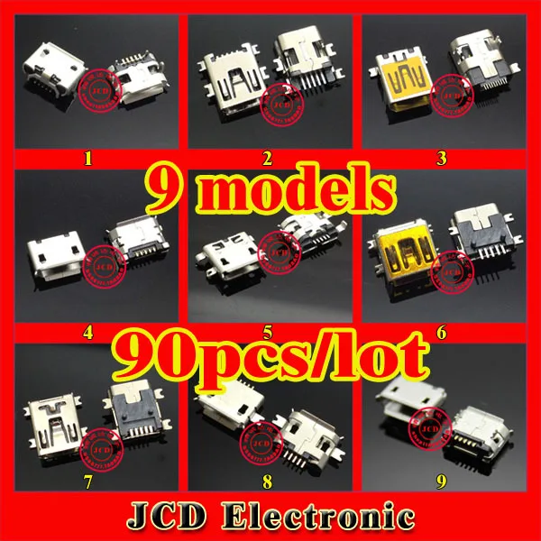 

hot!!! 9 Models,90pcs New DC Power Jack Micro USB Port Plug Socket for netbook/ tablet /mobile USB JACK 3 orders