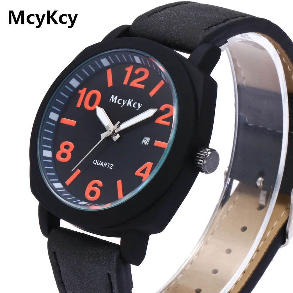 

McyKcy Sports Watches Luxury Brand Leather Casual Watch Men Watches Quartz Military Wrist Watch Male Clock Relogio Masculino