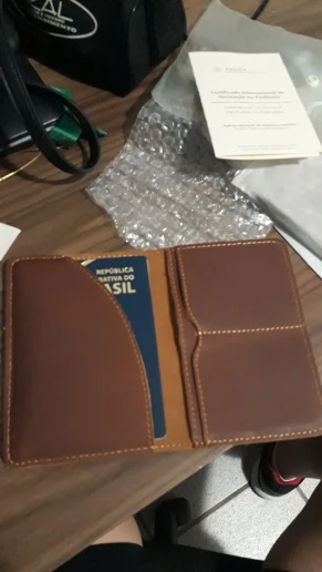 New 2019 Genuine Leather  Passport wallet Vintage Cow Leather Passport cover Unisex Wallet Credit Card Holder Travel Wallet photo review