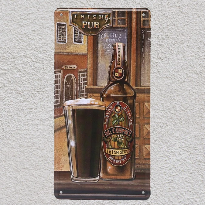 

1 pc Irish Whisky Bar pub drink shop store beer plaques shop store Tin Plates Signs wall Decoration Metal Art Vintage Poster