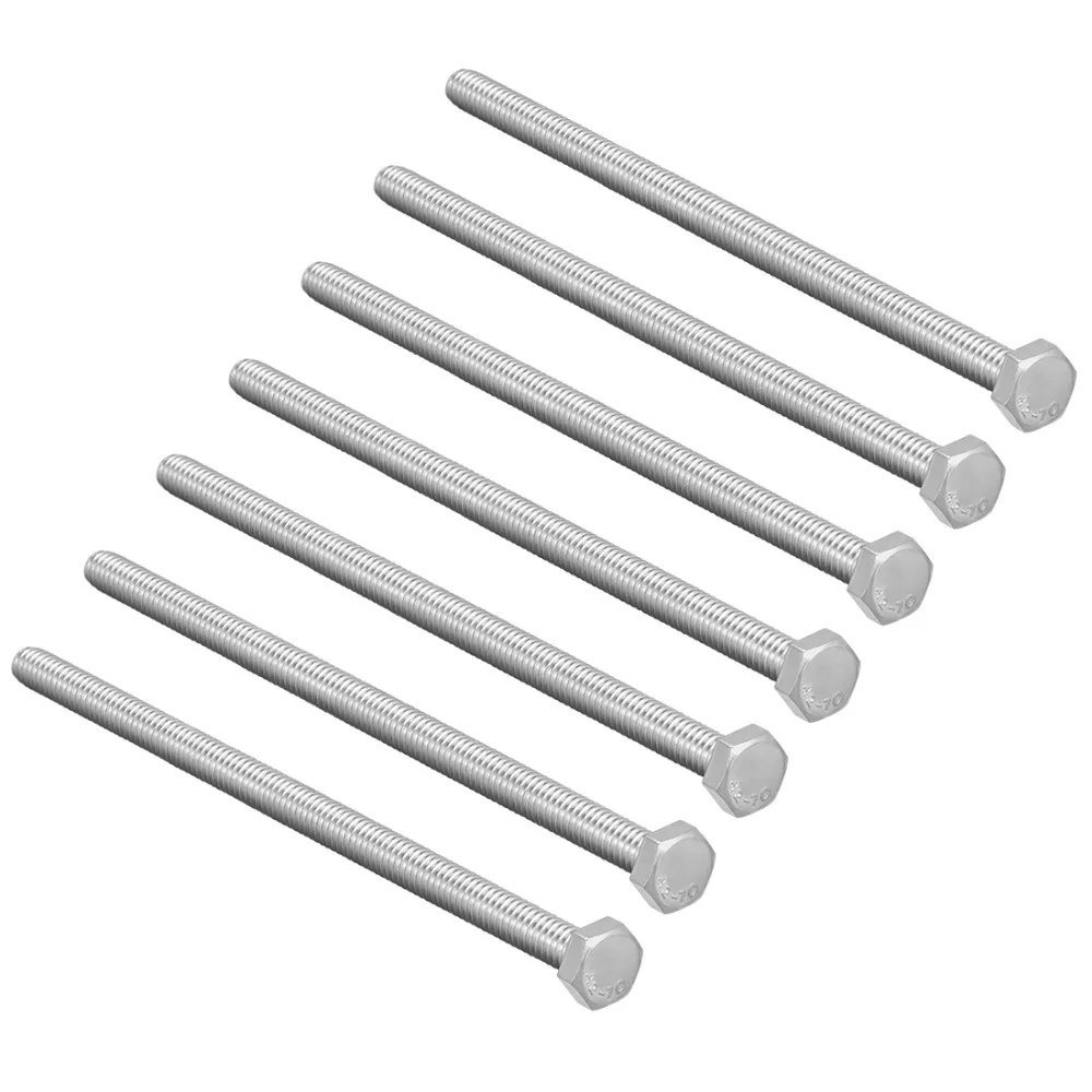 

UXCELL 8Pcs Bolts M6 Thread 100/110mm 304 Stainless Steel Hex Head Screws Bolts Fastener For Home Office Appliance Ship Assembly